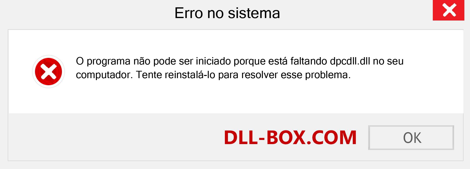 Arquivo dpcdll.dll ausente ?. Download para Windows 7, 8, 10 - Correção de erro ausente dpcdll dll no Windows, fotos, imagens